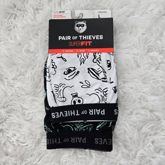 Pair of Thieves Men's SuperFit  Boxer Briefs- 2pk. Freshman Sketchbook 2PK. Size - Picture 1 of 4